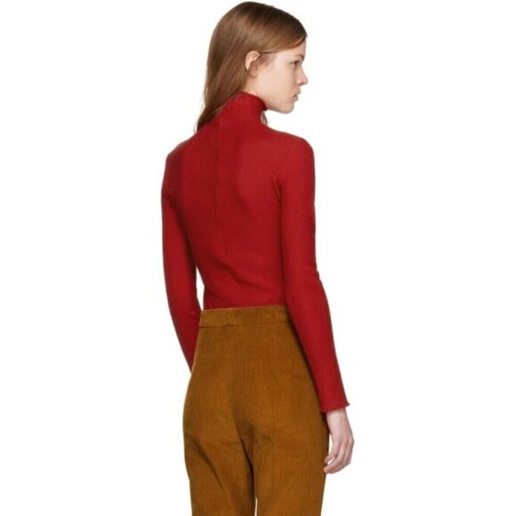 A.W.A.K.E. Sleek Octopus Turtleneck Size 36 US 4 Womens Red Awake $295 - Picture 14 of 14
